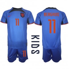 Nederland Steven Berghuis #11 Bortedraktsett Barn VM 2022 Kortermet (+ korte bukser)